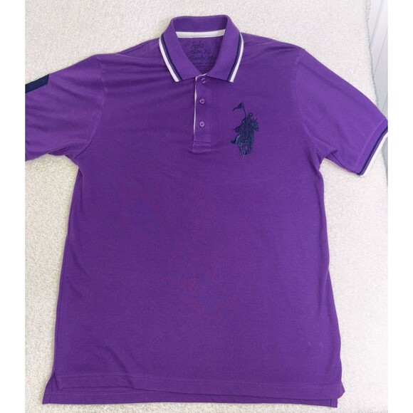 Franky Max Polo Shirt Mens XL Purple Short Sleeve Big Pony Men Sleeve Number Men - Picture 1 of 15